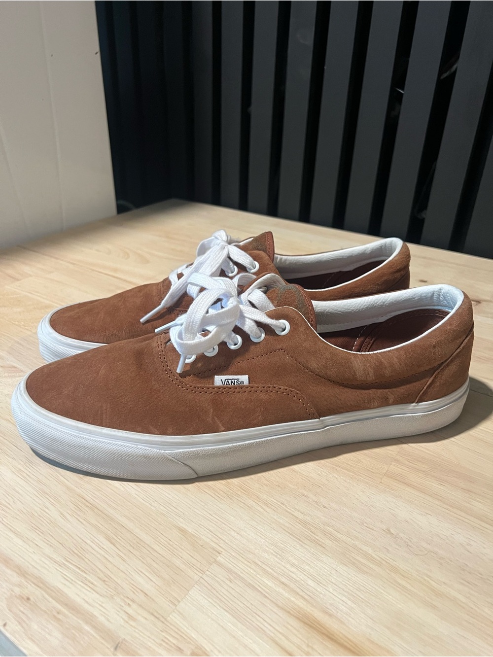 Vans Brown Suede Low-Top Sneakers with White Accents